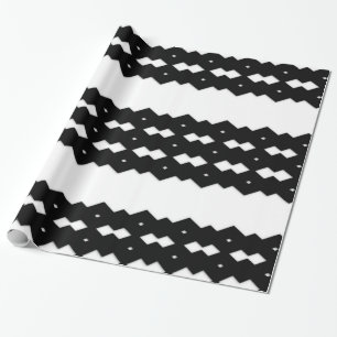 Classy Black and White Zig Zag Design Wrapping Paper