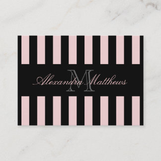Classy Black Blush Stripe Business Card