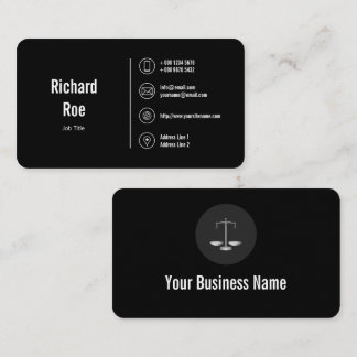 Classy Black Business Icons Logo Card