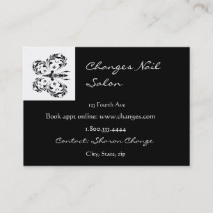 Classy Black Butterfly Nail Salon Business Card