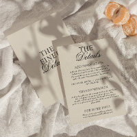 Classy Black Cream Old Money Wedding Details    