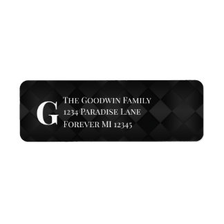 Classy Black Diamond Return Address Labels
