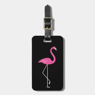 Classy Black Flamingo Luggage Tag