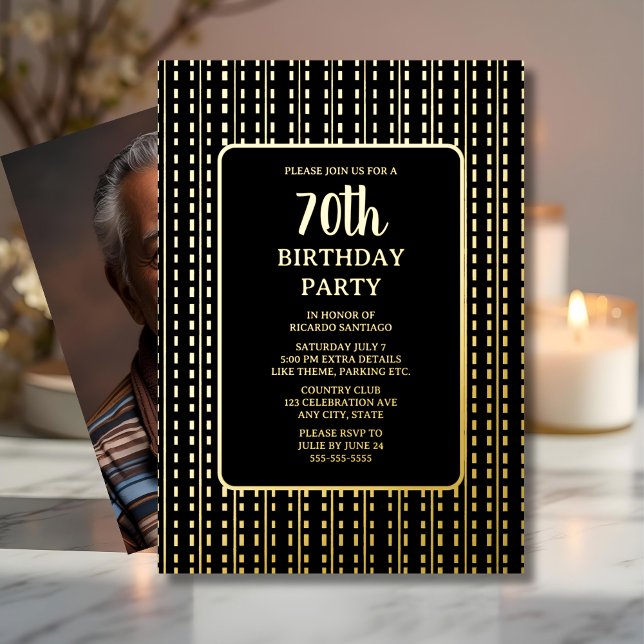 Classy Black & Gold 70th Custom Birthday Party  (Creator Uploaded)