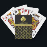 Classy Black Gold Card Suits Monogrammed Club<br><div class="desc">These luxurious,  personalised playing cards have a card suits pattern in black and faux (printed) gold,  with room at the top for your monogram and name. Celebrate your love of card games with this stylish,  custom deck.</div>