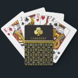 Classy Black Gold Card Suits Monogrammed Club<br><div class="desc">These luxurious,  personalised playing cards have a card suits pattern in black and faux (printed) gold,  with room at the top for your monogram and name. Celebrate your love of card games with this stylish,  custom deck.</div>