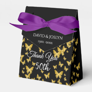 Classy Black & Gold Chic 50th Wedding Anniversary  Favour Box