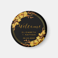 Classy Black & Gold Floral Wedding welcome