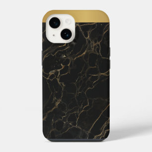Classy Black Gold Marble Pattern iPhone / Android 14 Case