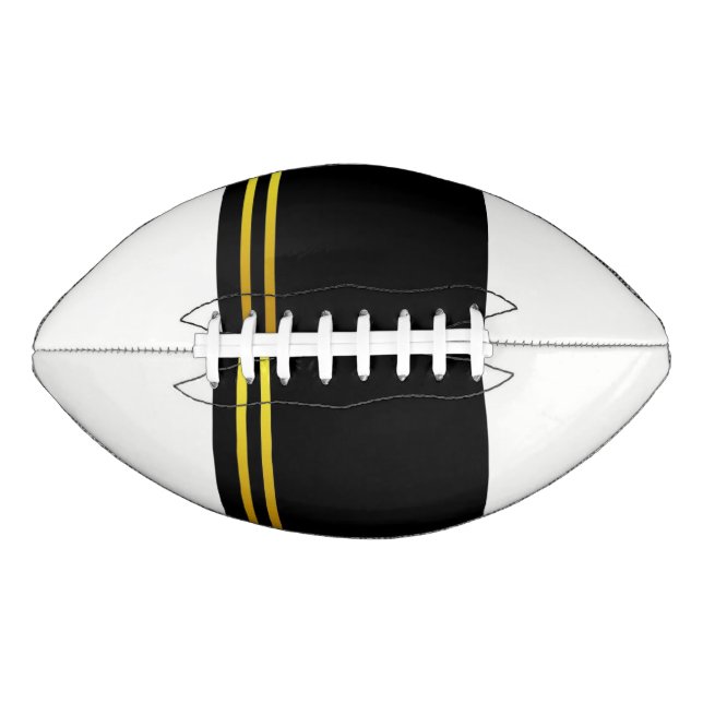 Classy Black & Gold on White  2 Panel Design Football (Front)