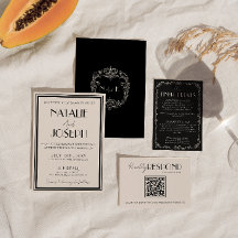 Classy  Black Ivory Old Money Luxury Retro Wedding