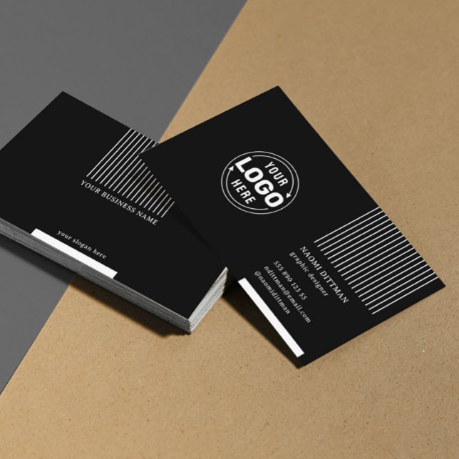 Classy Black Minimalist Corporate Business Card (Creator Uploaded)