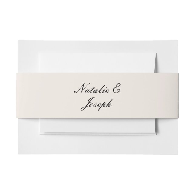 Classy Black  Old Money Fancy Wedding Invitation Belly Band (Front Example)