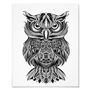 Classy Black Owl Bird Nature Custom Business Card Photo Print