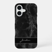 Classy Black Polished Marble Stone with Name