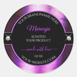 Classy Black Purple Shiny Brilliants Product Label