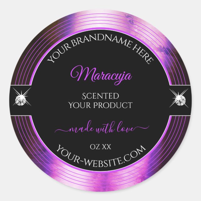 Classy Black Purple Shiny Brilliants Product Label (Front)