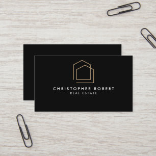 Classy Black Real Estate Business Card