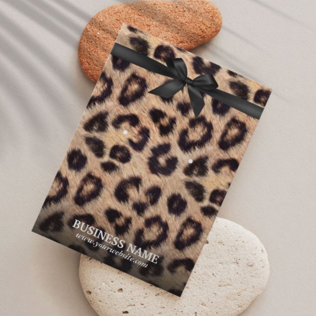 Classy Black Ribbon Leopard Print Earring Holder (Creator Uploaded)