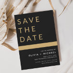Classy Black Save the Date Elegant Gold<br><div class="desc">Wedding Elegant Black and Gold Save the Date Cards. The Save the Date cards contain a modern hand lettered cursive script typography that are elegant,  simple and modern to use after you minimalist simple wedding day celebration.</div>