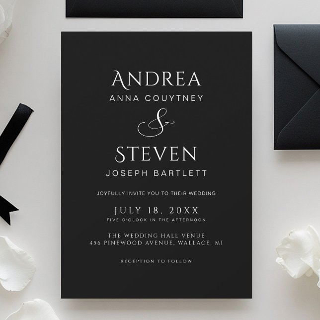 Classy Black Wedding Invitation (Creator Uploaded)