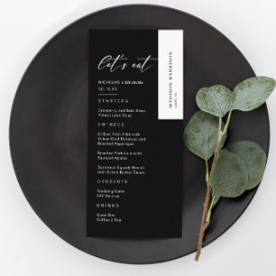 Classy Black Wedding Menu