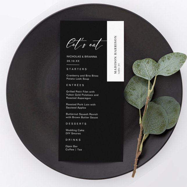 Classy Black Wedding  Menu (Creator Uploaded)