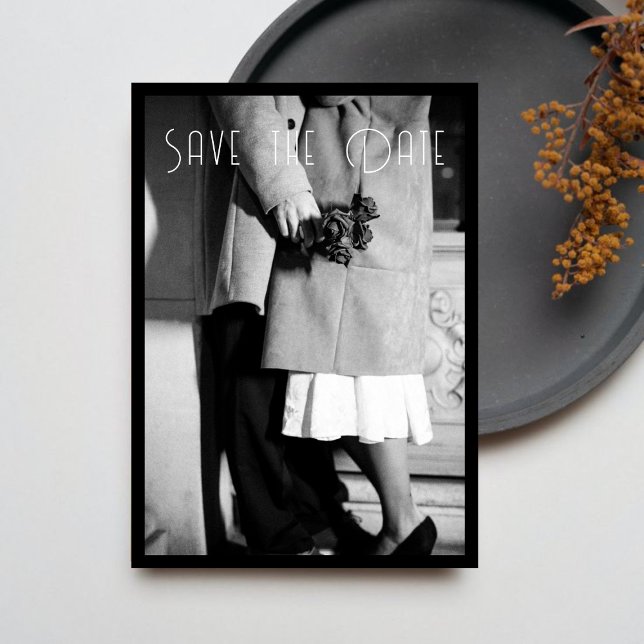 Classy Black & White Couple Photo Save The Date  Invitation (Creator Uploaded)