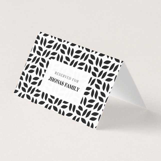 Classy black white geometric floral wedding (Front)