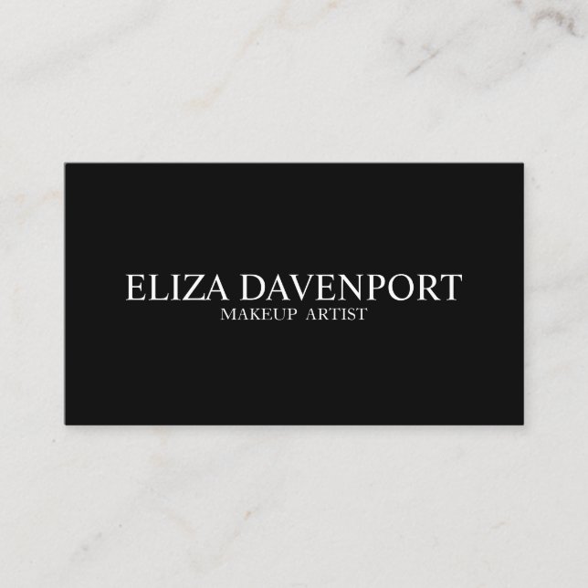 Classy Black White Makeup artist Business Cards (Front)