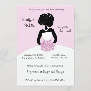 Classy Black White  Pink Bridal Shower Invitations
