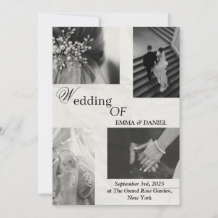 Classy Black & White Wedding Invitation