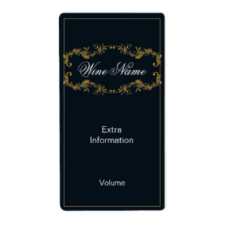 Classy Black Wine Label