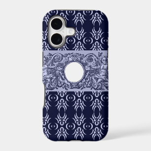 Classy Blue Baroque Pattern by LeahG - cherubs