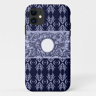 Classy Blue Baroque Pattern by LeahG - cherubs Case-Mate iPhone Case