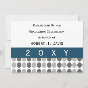 classy blue Graduation party Invitation