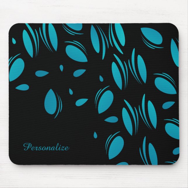 Classy Blue Petals Mouse Pad (Front)