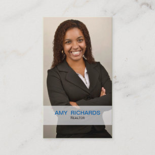 Classy Blue Photo Real estate businesscards Business Card