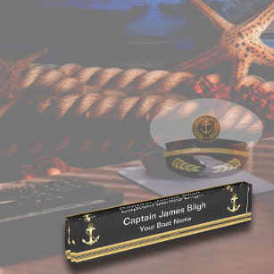 Classy Boat Captain Desk Name Plates