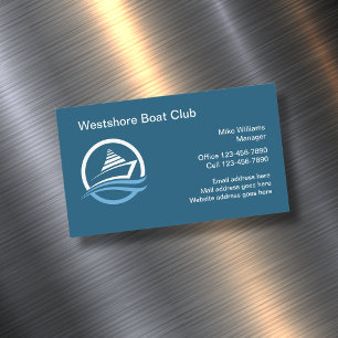 Classy Boat Club Magnetic Business Cards