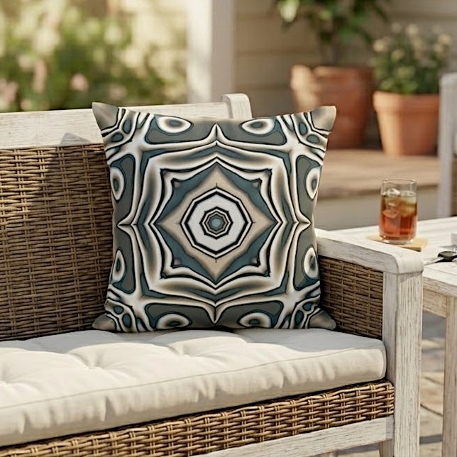 Classy Bohemian Retro Abstract Tribal Art Pattern Cushion (Creator Uploaded)
