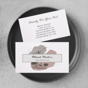 Classy Boho Linen Look Meditative Business Card