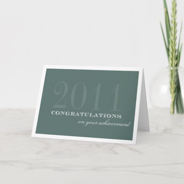 Classy border green congratulation achievement card (Front)