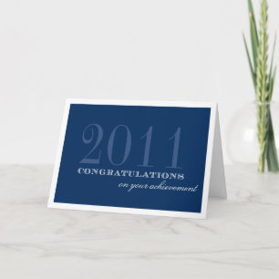 Classy border navy blue congratulation achievement card