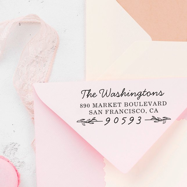 Classy Botanical Branches Name & Return Address Self-inking Stamp (Creator Uploaded)