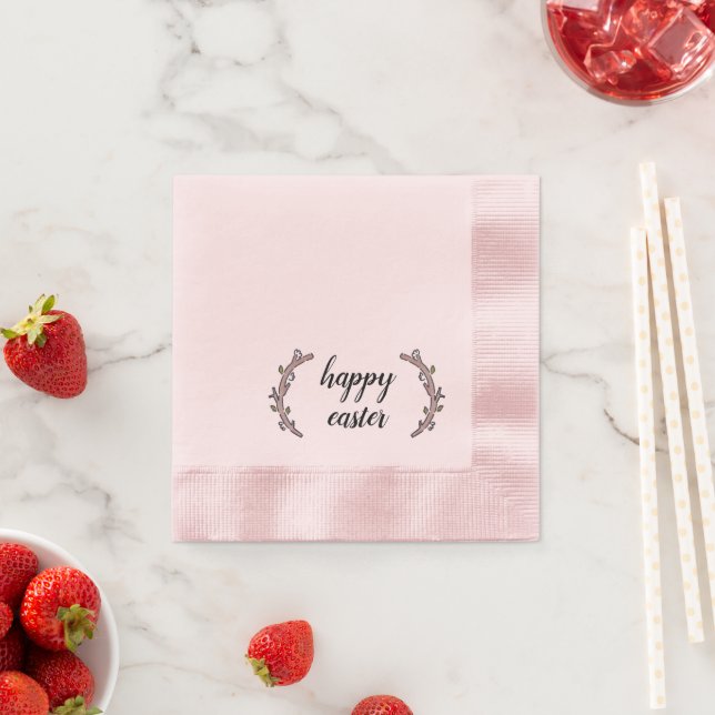 Classy Botanical Happy Easter Napkin (Insitu)