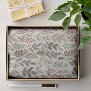 Classy Botanical Poinsettia Floral Art Pattern Tissue Paper