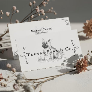 Classy Boutique Style Pet Salon French BullDog Business Card