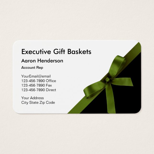 Classy Bow Executive Gift Basket Business Cards (Front)