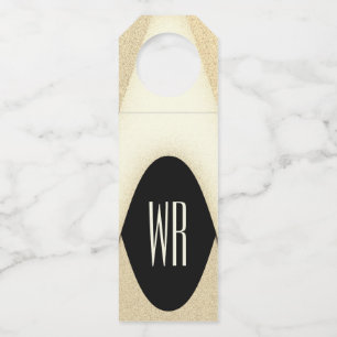 Classy Brown and Gold Modern Monogrammed Design Bottle Tag
